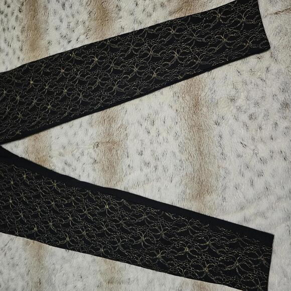 BeBop Black/gold Lace Ponte Leggings Size S NWOT - Picture 4 of 9